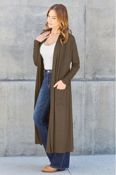 Add a Layer of Chic: Basic Bae Full Size Open Front Cover Up - Long Sleeve Style - Rigolette's Treasures