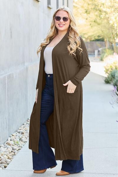 Add a Layer of Chic: Basic Bae Full Size Open Front Cover Up - Long Sleeve Style - Rigolette's Treasures