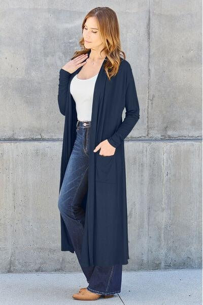 Add a Layer of Chic: Basic Bae Full Size Open Front Cover Up - Long Sleeve Style - Rigolette's Treasures