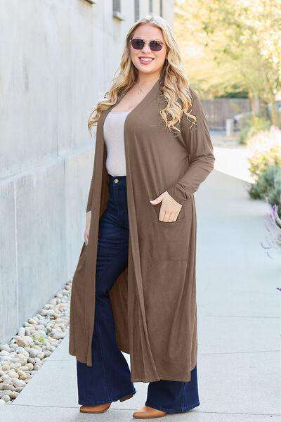 Add a Layer of Chic: Basic Bae Full Size Open Front Cover Up - Long Sleeve Style - Rigolette's Treasures