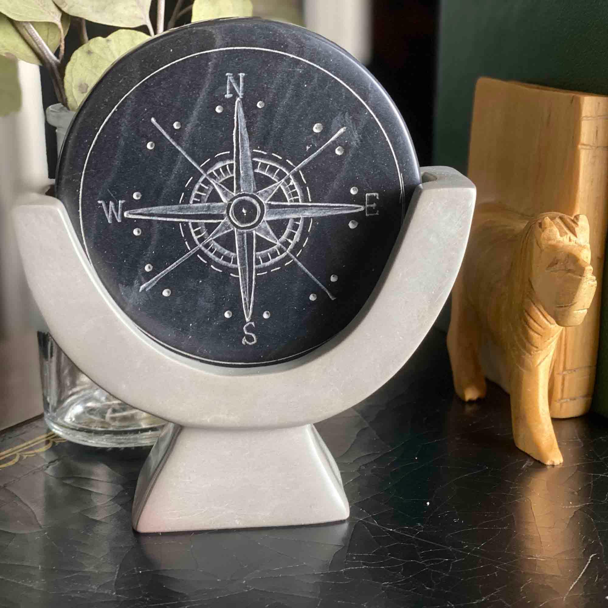 Exquisite Handcrafted Compass Soapstone Sculpture from South Africa ...